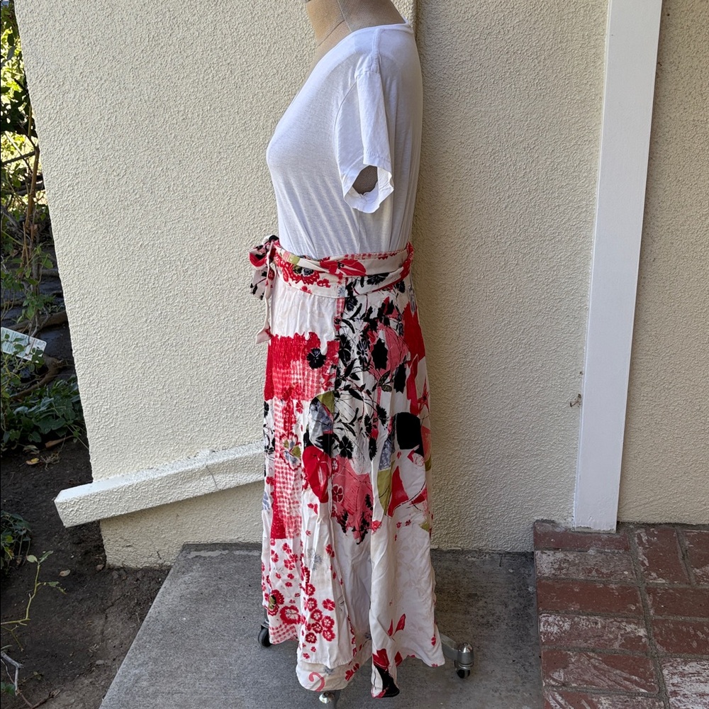 Anthropologie Eva Frajko beautiful floral wrap around midi skirt. - Picture 3 of 10